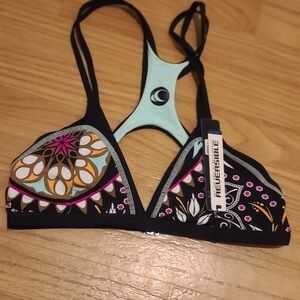 Reversible Women's Bikini Top - Black and Multicolor